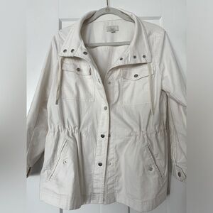 LOFT- white utility jacket - Medium Petite